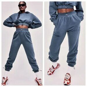 For Love And Lemons Josie Blue Fleece Sweatpants, Size M